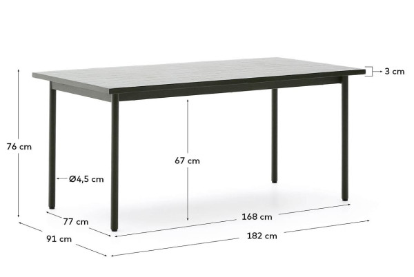 Садовий стіл La Forma Maurina T00064KK06 Зелений 182х91 см-9