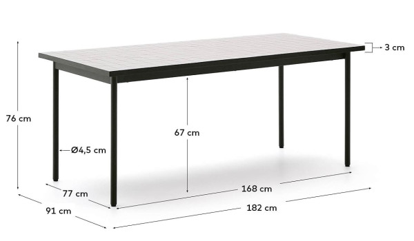 Садовий стіл La Forma Maurina T00064KK39 Екрю 182х91 см-10
