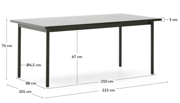 Садовий стіл La Forma Maurina T00065KK39 Екрю 223х101 см-10