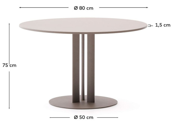 Cтіл La Forma Sedalis O00102RR14 Сіро-коричневий Ø 80 см-7