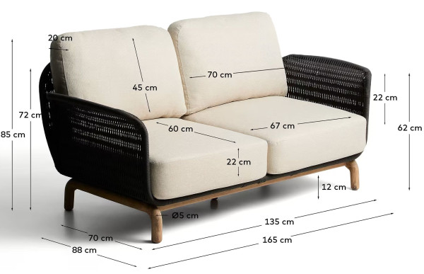 Диван 2-місний La Forma Alipa O00319RO15 Темно-сірий 165 см-11