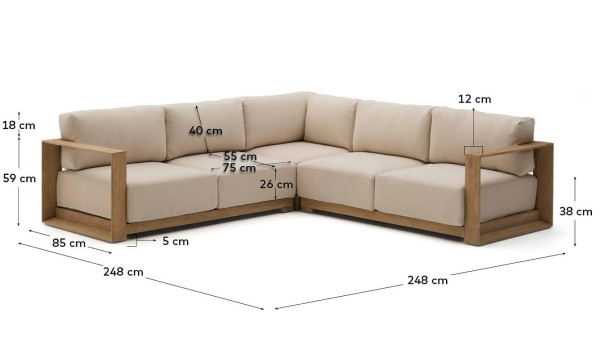 Диван 5-местный La Forma Ambra O00161FA05-12