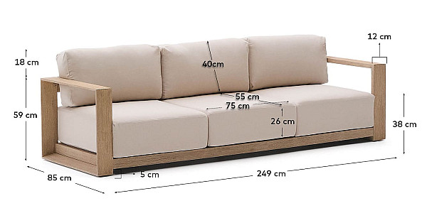 Диван 3-місний La Forma Ambra S00045MA87-13