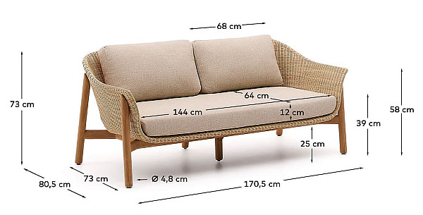 Диван 2-местный La Forma Galea O00145NW11-14
