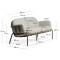 Диван 2-местный La Forma JONCOLS O1030022GP12 Taupe/бежевый 164 см-12-thumb