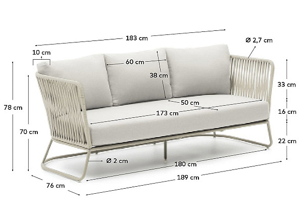 Диван 3-місний La Forma SACONCA J1400035JJ03-10