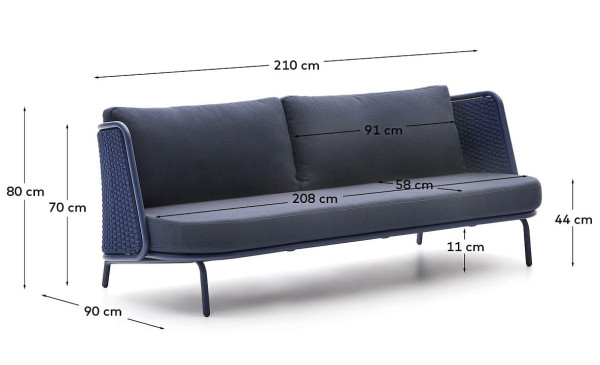 Диван 3-місний Sedalis O00097RO25 Синій-13