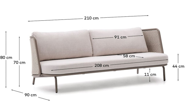 Диван 3-місний Sedalis O00097RO39 Сіро-коричневий Диван 3-місний Sedalis O00097RO39 Сіро-коричневий-11