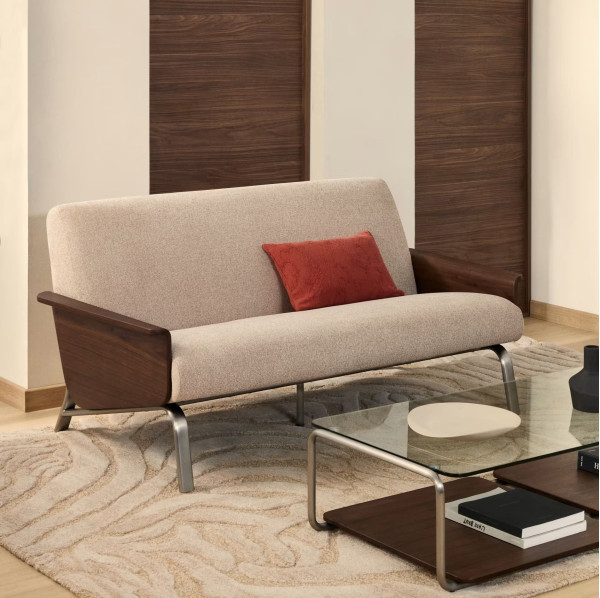 Диван 2-местный La Forma Amsen S00110FA11 Светло-коричневый 150 см-0