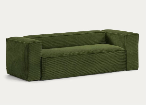 Диван 3-местный La Forma BLOK S570LN19 Зеленый вельвет 240 см-4