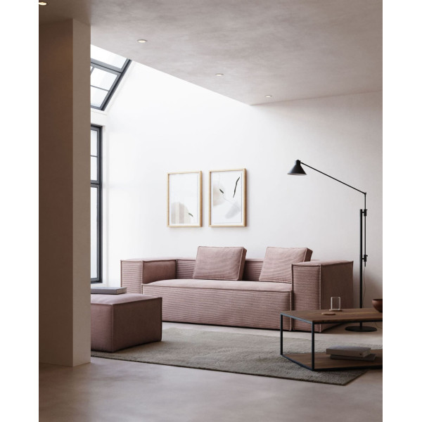 Диван 3-местный La Forma BLOK S570LN24 Розовый вельвет 240 см-1