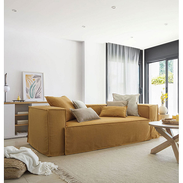 Диван 2-местный La Forma BLOK S571SN81 Горчичный 210 см-0
