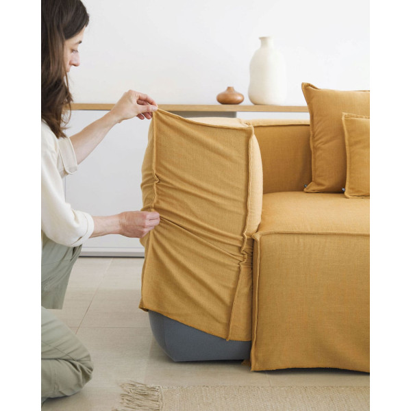 Диван 2-местный La Forma BLOK S571SN81 Горчичный 210 см-2