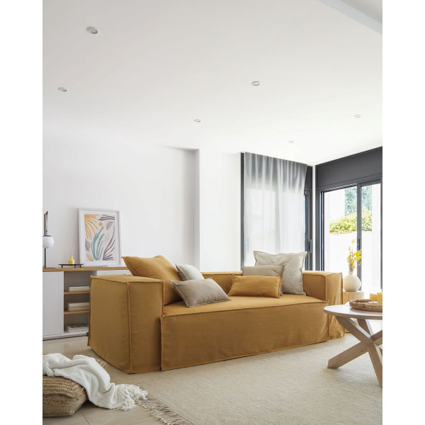 Диван 2-местный La Forma BLOK S571SN81 Горчичный 210 см-1