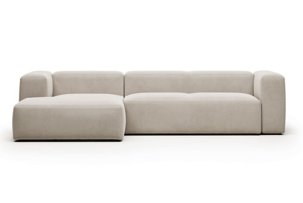 Угловой диван 4-местный с левым шезлонгом La Forma BLOK S572GR39 Бежевый 330 см-2