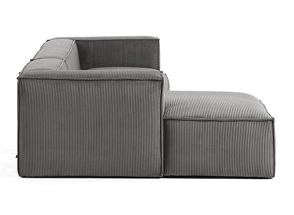 Кутовий диван 4-місний з лівим шезлонгом La Forma BLOK S572LN15 Сірий вельвет 330 см-5