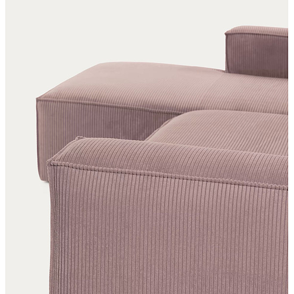 Угловой диван 4-местный с левым шезлонгом La Forma BLOK S572LN24 Розовый вельвет 330 см-9