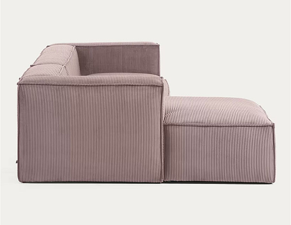 Угловой диван 4-местный с левым шезлонгом La Forma BLOK S572LN24 Розовый вельвет 330 см-6