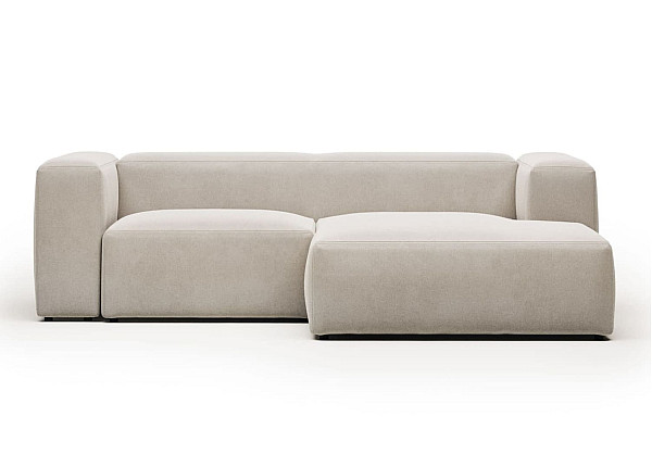 Угловой диван 2-местный с правым шезлонгом La Forma BLOK S574GR39 Бежевый 240 см-2