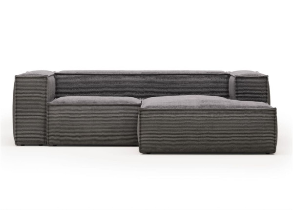 Кутовий диван 2-місний з правим шезлонгом La Forma BLOK S574LN15 Сірий вельвет 240 см-4