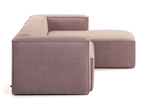 Кутовий диван 2-місний з правим шезлонгом La Forma BLOK S574LN24 Рожевий вельвет 240 см-4