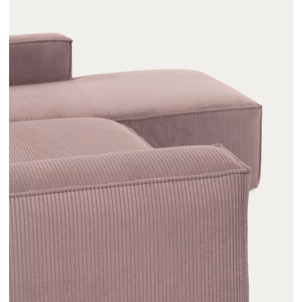 Кутовий диван 2-місний з правим шезлонгом La Forma BLOK S574LN24 Рожевий вельвет 240 см-7