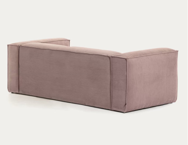 Кутовий диван 2-місний з правим шезлонгом La Forma BLOK S574LN24 Рожевий вельвет 240 см-5