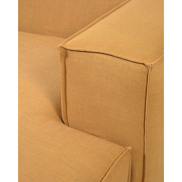 Кутовий диван 2-місний з правим шезлонгом La Forma BLOK S574SN81 Гірчичний 240 см-6