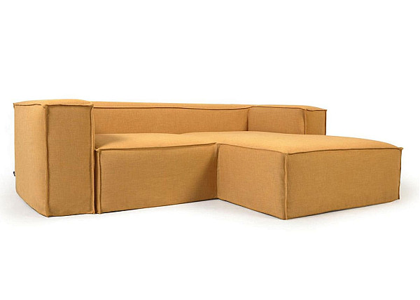 Кутовий диван 2-місний з правим шезлонгом La Forma BLOK S574SN81 Гірчичний 240 см-3
