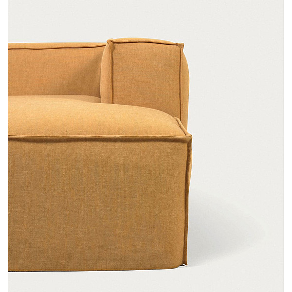 Кутовий диван 2-місний з правим шезлонгом La Forma BLOK S574SN81 Гірчичний 240 см-5