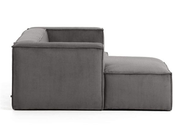 Кутовий диван 2-місний з лівим шезлонгом La Forma BLOK S575LN15 Сірий вельвет 240 см-5