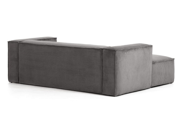 Кутовий диван 2-місний з лівим шезлонгом La Forma BLOK S575LN15 Сірий вельвет 240 см-6
