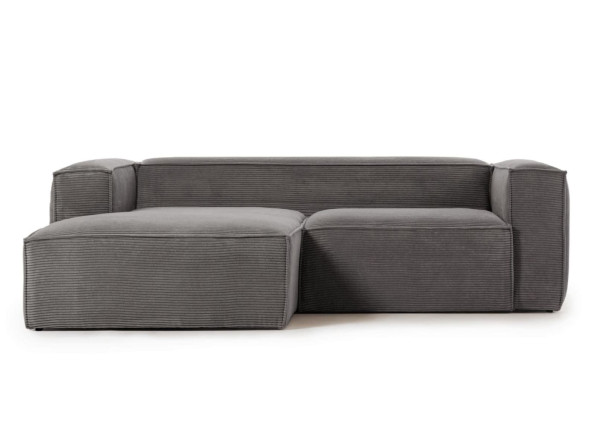 Кутовий диван 2-місний з лівим шезлонгом La Forma BLOK S575LN15 Сірий вельвет 240 см-2