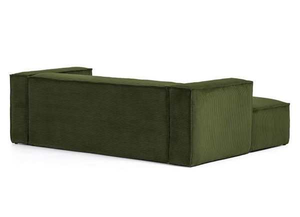 Кутовий диван 2-місний з лівим шезлонгом La Forma BLOK S575LN19 Зелений вельвет 240 см-5