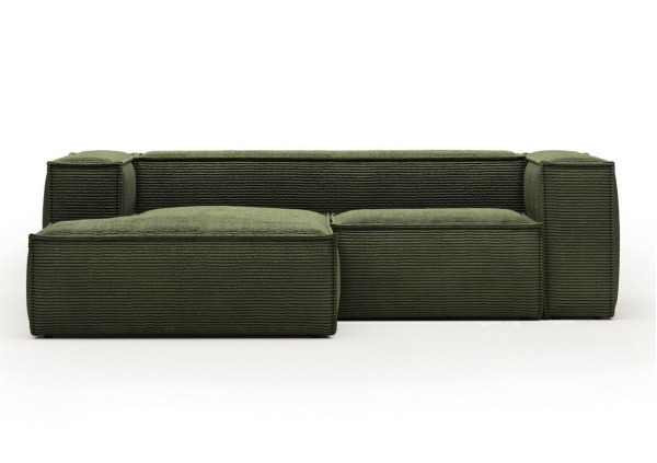 Кутовий диван 2-місний з лівим шезлонгом La Forma BLOK S575LN19 Зелений вельвет 240 см-2