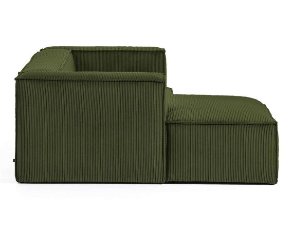 Кутовий диван 2-місний з лівим шезлонгом La Forma BLOK S575LN19 Зелений вельвет 240 см-4