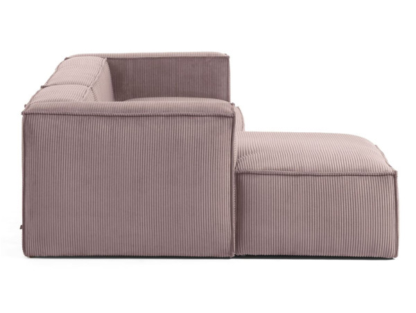 Кутовий диван 2-місний з лівим шезлонгом La Forma BLOK S575LN24 Рожевий вельвет 240 см-5