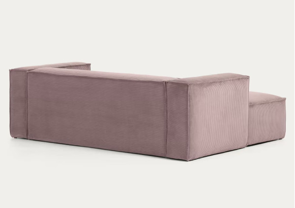 Кутовий диван 2-місний з лівим шезлонгом La Forma BLOK S575LN24 Рожевий вельвет 240 см-6