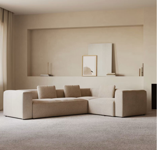 Угловой диван 4-местный La Forma BLOK S683GR39 Бежевый 320х230 см-0