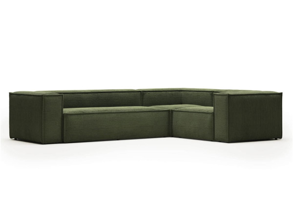 Угловой диван 4-местный La Forma BLOK S683LN19 Зеленый вельвет 320х230 см / 230х320 см-3