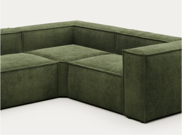 Угловой диван 4-местный La Forma BLOK S683LN19 Зеленый вельвет 320х230 см / 230х320 см-5