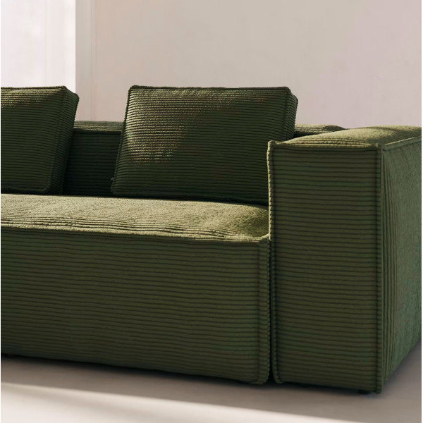 Угловой диван 4-местный La Forma BLOK S683LN19 Зеленый вельвет 320х230 см / 230х320 см-2