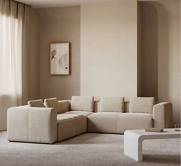 Угловой диван 6-местный La Forma BLOK S684GR39 Бежевый 320х320 см-0