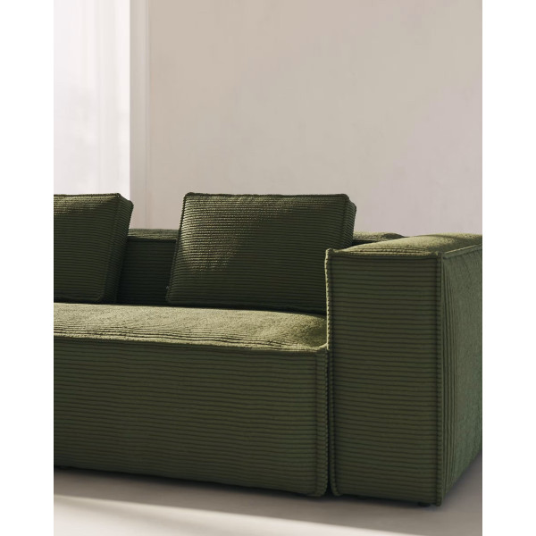 Угловой диван 6-местный La Forma BLOK S684LN19 Зеленый вельвет 320х320 см-2