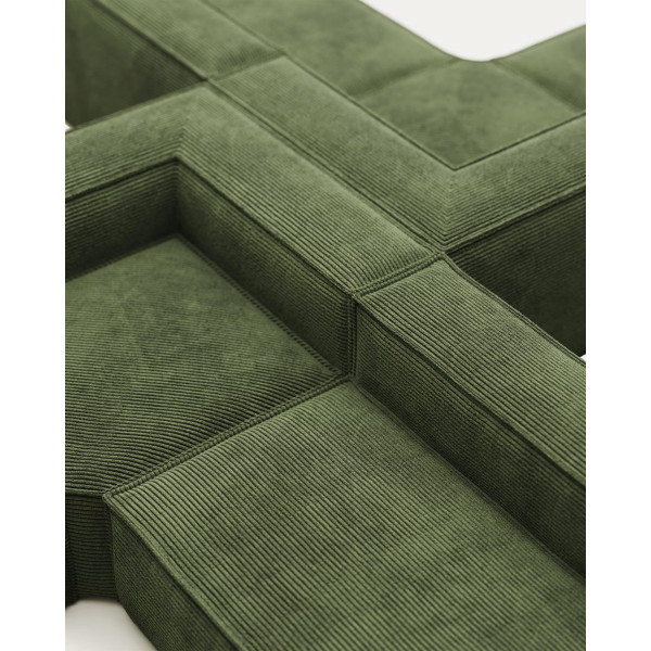 Угловой диван 6-местный La Forma BLOK S684LN19 Зеленый вельвет 320х320 см-6