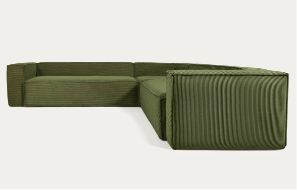 Угловой диван 6-местный La Forma BLOK S684LN19 Зеленый вельвет 320х320 см-4