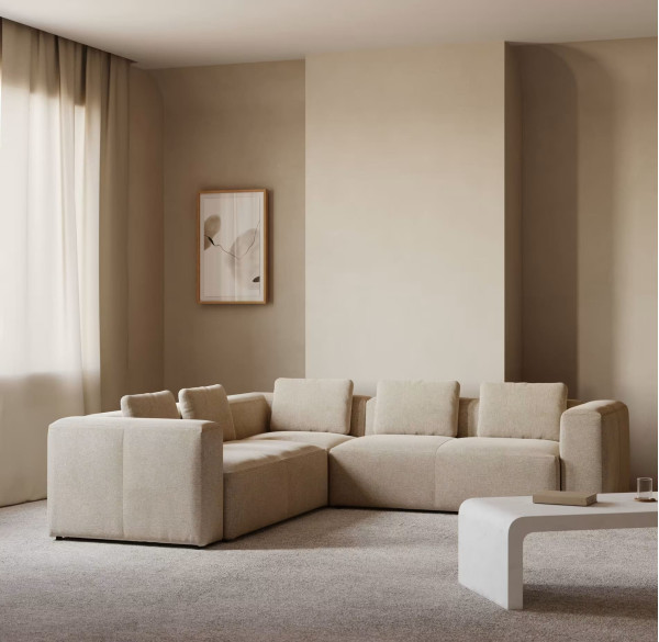 Угловой диван 4-местный La Forma BLOK S686GR39 Бежевый 290х290 см-0