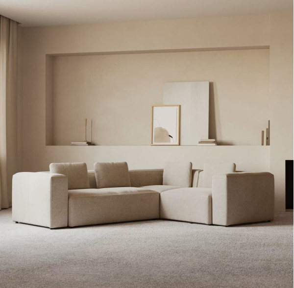 Угловой диван 3-местный La Forma BLOK S717GR39 Бежевый 290х230 см-0