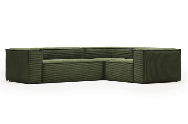 Угловой диван 3-местный La Forma BLOK S717LN19 Зеленый вельвет 290х230 см / 230х290 см-2