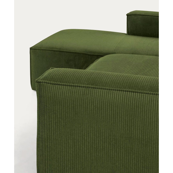 Угловой диван 3-местный с левым шезлонгом La Forma BLOK S751LN19 Зеленый вельвет 300 см-8